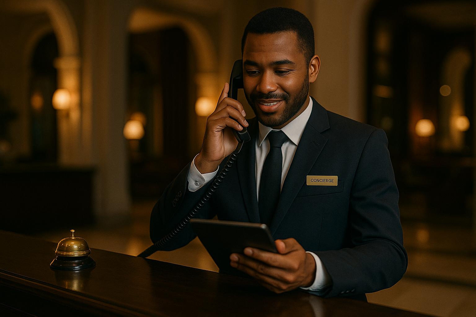Concierge assistant helping a client