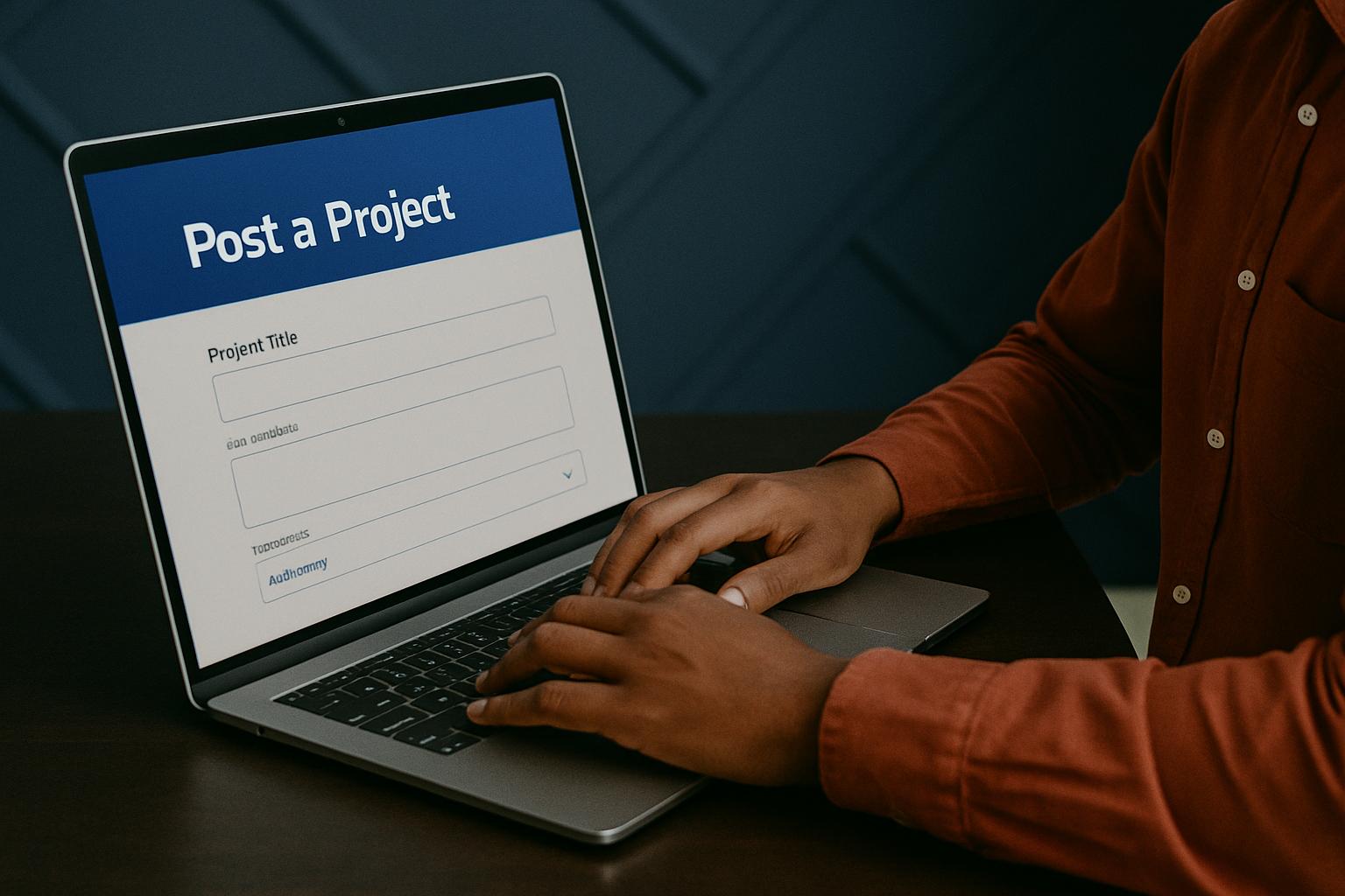 Satisfied client reviewing finished project